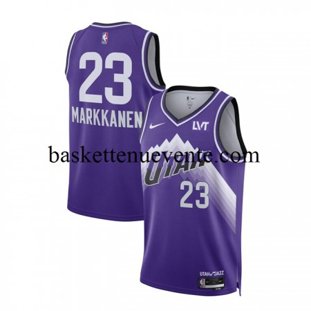 Maillot Basket Utah Jazz Lauri Markkanen 23 Nike 2023-2024 City Edition Violet Swingman - Homme